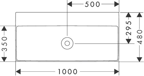 Hansgrohe-Xelu-Q-Aufsatzwaschtisch-geschliffen-1000-480-ohne-Hahnloch-und-Ueberlauf-SmartClean-Weiss-61041450 gallery number 1